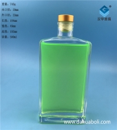 500ml長方形玻璃酒瓶
